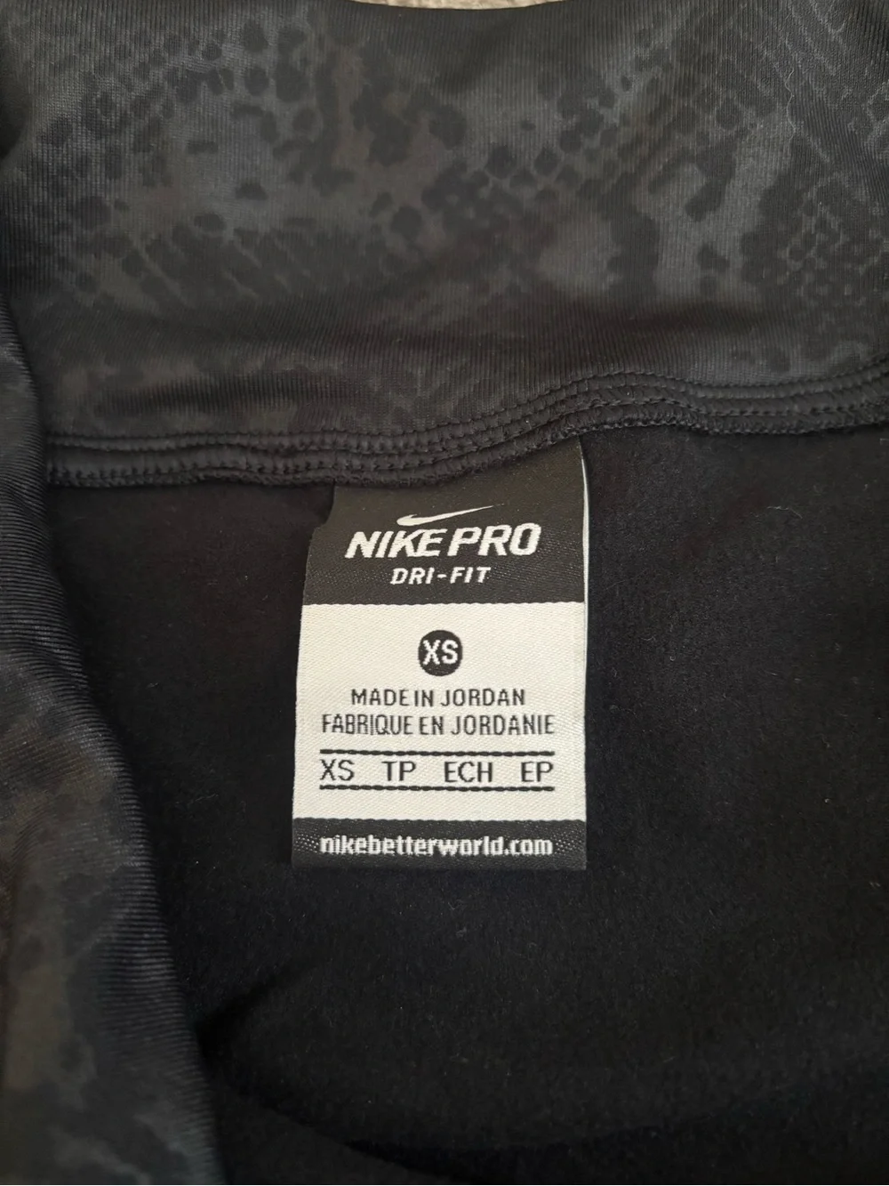Nike Black Dri-FIT Pro Quarter-Zip Top with Subtle Pattern